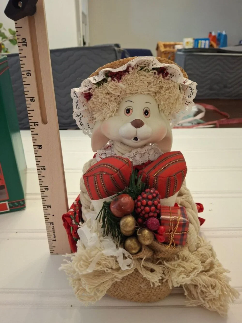 VTG House of Lloyd Flossie Christmas Bunny Rabbit Doll w Box Around World
